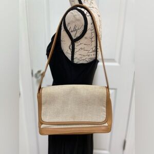 Vintage Coach Bleeker 6114 tan leather canvas shoulder bag